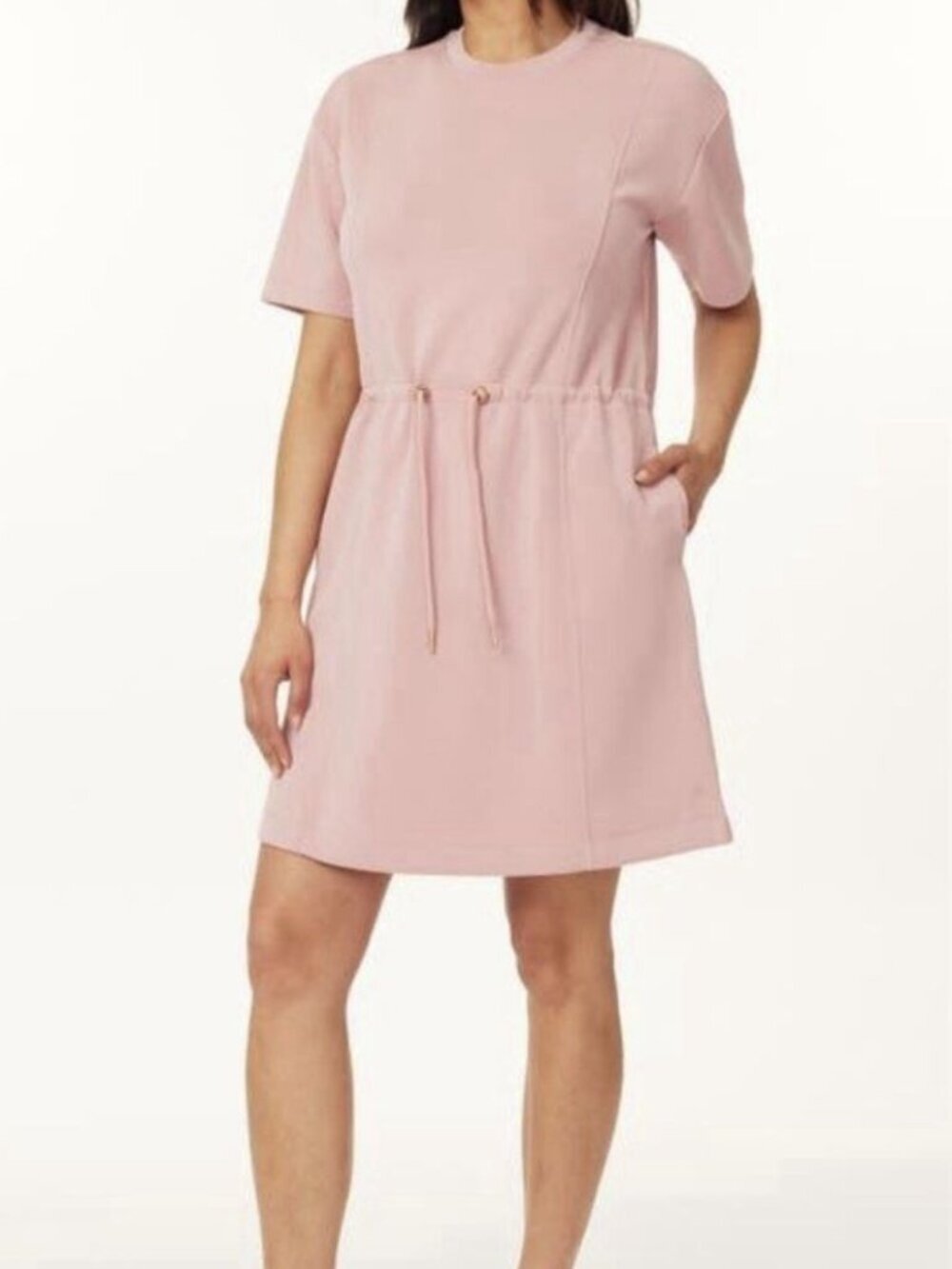 Scotch & Soda Women’s Drawstring T-Shirt Dress in Dusty Rose Size XL NWT - Picture 1 of 10